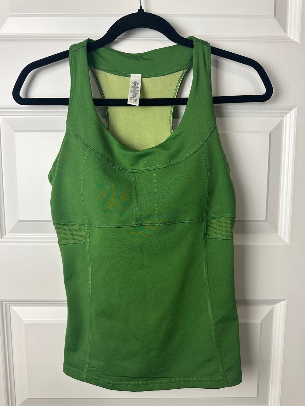 Athleta Women's Workout Top Green Back Pockets Small